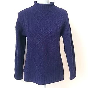 Aran Crafts Purple Crew Neck Sweater